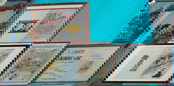 Lot Of 4 Chewing Gum Sheet Music's In Frames: Lot Of 4 Chewing Gum Sheet Music's In Frames: 1 - Adam's Tutti Frutti - 22" x 14", 1 - Sen-Sen - 20" x 14", 1 - Little Fan Tan Girl - 10" x 14" & 1 - F.J. Banta Chewing Gum - 21" x 14"