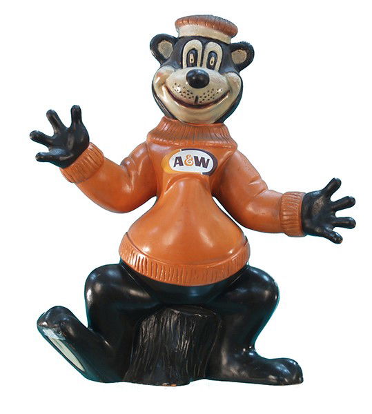 A&W Root Beer "Bear" Plaster Store Display - 19" t: A&W Root Beer "Bear" Plaster Store Display - 19" tall
