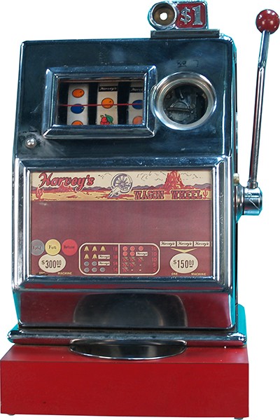 $1 Pace "Harvey's Wagon Wheel" Open Front Slot Mac: $1 Pace "Harvey's Wagon Wheel" Open Front Slot Machine w/ keys