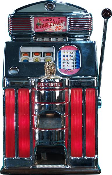 25 Cent Jennings "Hacienda" Star Chief Light-Up S: 25 Cent Jennings "Hacienda" Star Chief Light-Up Slot Machine, restored w/ keys