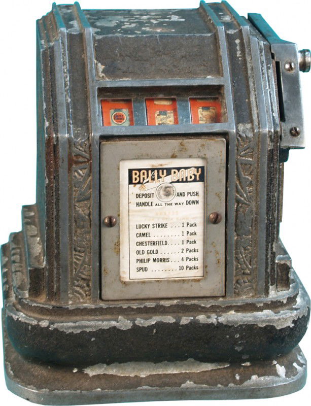 Coin-Op Countertop Bally Baby Cigarette 3-Reel Tra: Coin-Op Countertop Bally Baby Cigarette 3-Reel Trade Stimulator, original