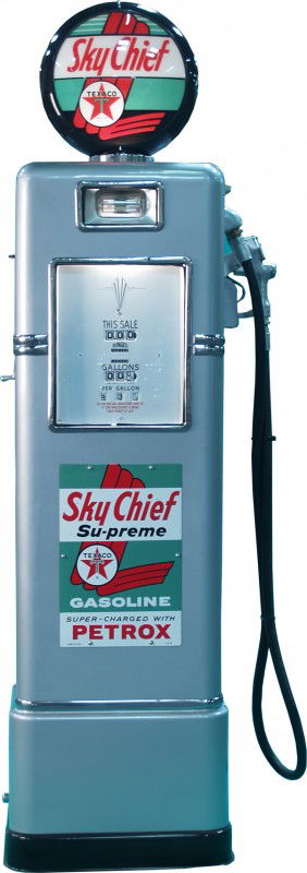 Bowser "Texaco Sky Chief" Gas Pump: Bowser "Texaco Sky Chief" Gas Pump w/ matching glass top globe, restored