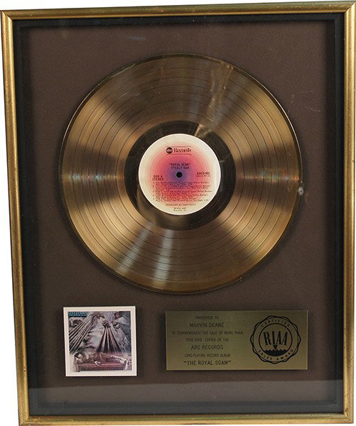 ""Royal Scam"" Steely Dan Commemorative Gold Recor: ""Royal Scam"" Steely Dan Commemorative Gold Record, for selling more than 500,000 copies of long playing record album's in display frame - 16"" x 20""