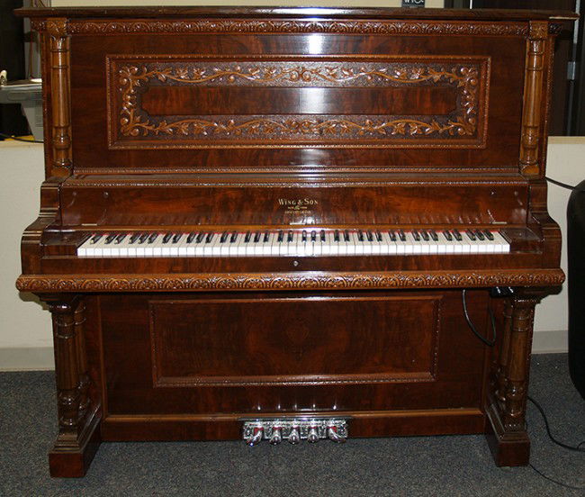 Wing & Sons New York Concert Grand Upright Piano: Wing & Sons New York Concert Grand Upright Piano, very nice piece comes with CD input w/player