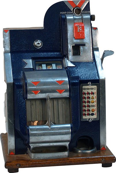 1 Cent Mills Q.T. ""Triangle"" Double Jackpot Slot: 1 Cent Mills Q.T. ""Triangle"" Double Jackpot Slot Machine w/ keys