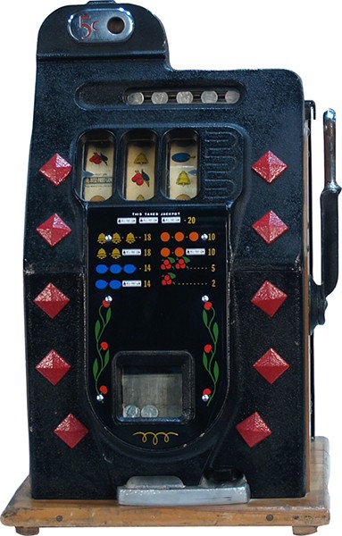 5 Cent Mills Diamond Front Jackpot Slot Machine: 5 Cent Mills Diamond Front Jackpot Slot Machine w/ keys