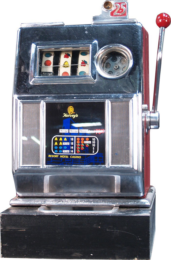 25 Cent Pace "Harvey's" Open Front Slot Machine: 25 Cent Pace "Harvey's" Open Front Slot Machine w/ keys