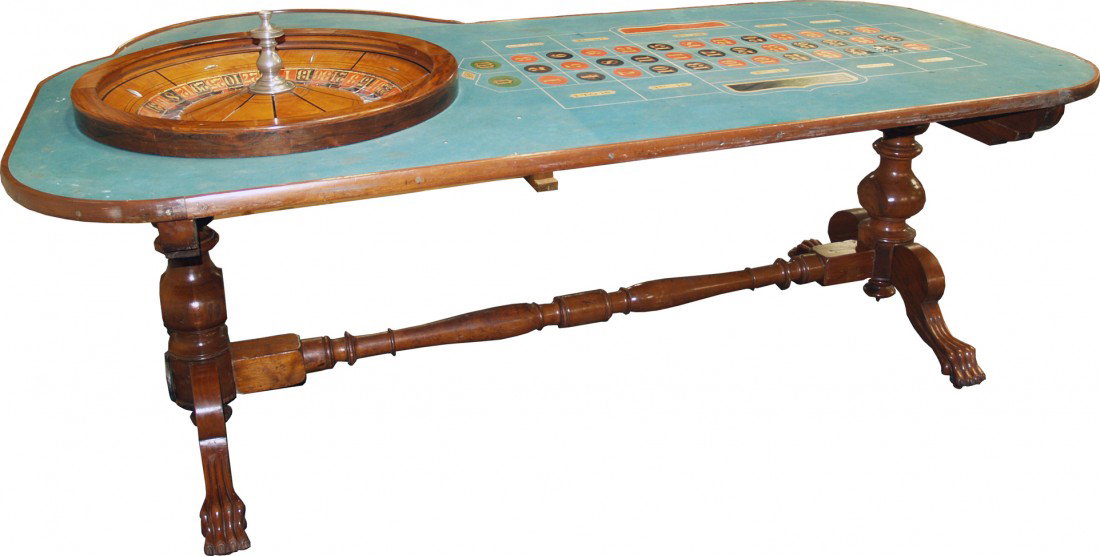 Antique Floor Model Full Size Claw Feet Roulette T: Antique Floor Model Full Size Claw Feet Roulette Table and wheel c1900's by F. Grote & Co. Makers, New York