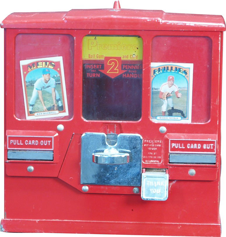 Coin-Op Countertop Metal Premiere Ball Gum & Card: Coin-Op Countertop Metal Premiere Ball Gum & Card 3-Column Vending Machine