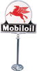 765: "MOBILOIL" Die-Cut Double Sided Porcelain Gas Stat