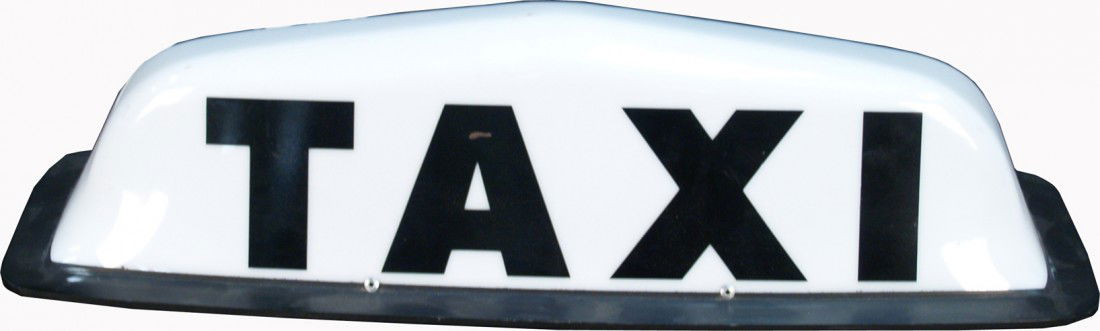 Plastic Light-Up "TAXI" Sign: Plastic Light-Up "TAXI" Sign, works