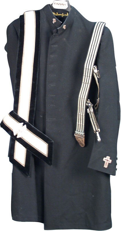 Pre WWII Masonic Lodge Coat, Pants, Sash w/ Medals: Pre WWII Masonic Lodge Coat, Pants, Sash w/ Medals & Sword Belt, in good condition