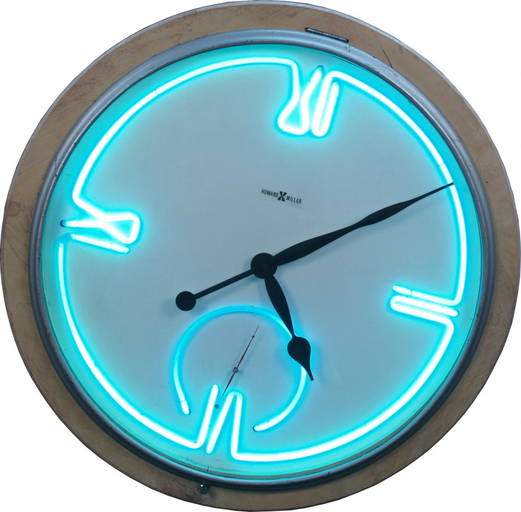 665A Very Large Wall Mount Howard Miller Neon Clock Jan 15, 2012 Victorian Casino Antiques