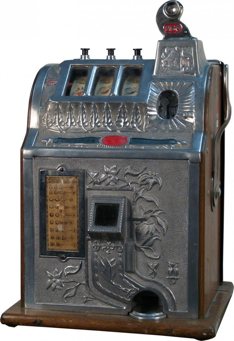 25 Cent Mills Gooseneck Bell "Poinsettia" Jackpot: 25 Cent Mills Gooseneck Bell "Poinsettia" Jackpot Slot Machine c1929 w/ skill stops w/ keys