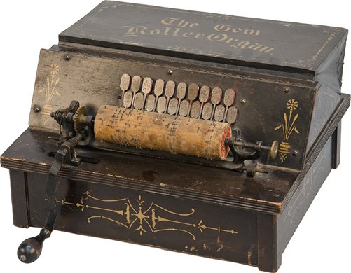 Antique Wooden "The Gem Roller Organ" c1887: Antique Wooden "The Gem Roller Organ" c1887 w/ original directions decal, works, in original condition