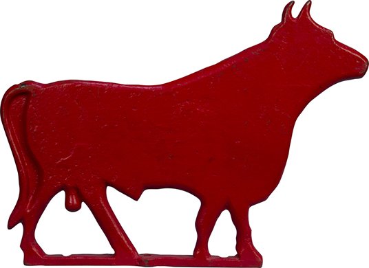 Early Cast-Iron Fairbury Figural Bull Windmill Wei: Early Cast-Iron Fairbury Figural Bull Windmill Weight, in good condition - 24"h