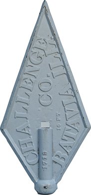 Large Cast-Iron Challenge Co. Batavia ILL. Spear S: Large Cast-Iron Challenge Co. Batavia ILL. Spear Shaped Windmill Weight - 30" tall