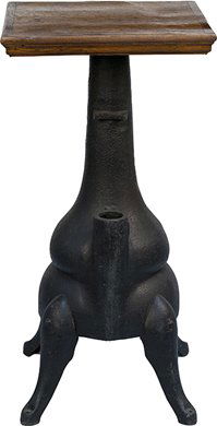 Oak Top Cast-Iron Pot Belly Stove Base Slot Machin: Oak Top Cast-Iron Pot Belly Stove Base Slot Machine Stand, in good condition - 33"h