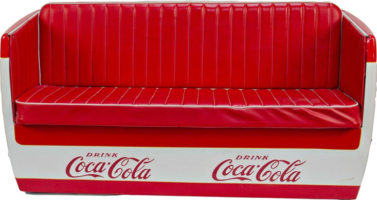 Vintage Coca Cola Cooler Couch c1950's: Vintage Coca Cola Cooler Couch c1950's, handmade out of old cooler