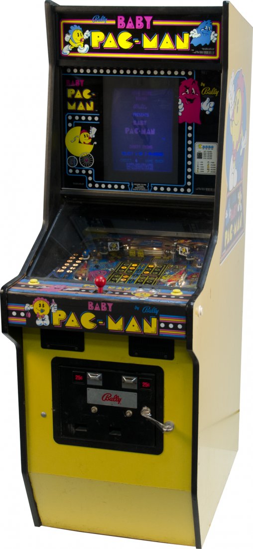 25 Cent Bally MFG. Corp. "Baby Pac-Man" Arcade Ga: 25 Cent Bally MFG. Corp. "Baby Pac-Man" Arcade Game c1978 w/ keys