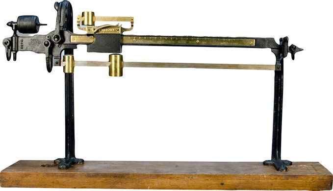 Antique Cast-Iron & Brass Fairbanks Balance Beam: Antique Cast-Iron & Brass Fairbanks Balance Beam Scale, in original condition - 48"w x 28"h