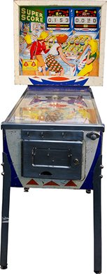 Coin-Op D. Gottlieb Co. "Super Score" Pinball Gam: Coin-Op D. Gottlieb Co. "Super Score" Pinball Game w/ keys