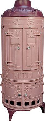 Antique Cast-Iron RUUD Hot Water Heater c1890-191: Antique Cast-Iron RUUD Hot Water Heater c1890-1910 - 22"d x 58"h
