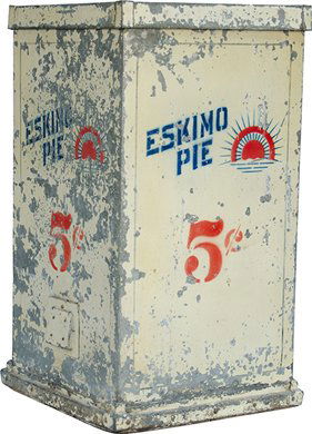 5 Cent Eskimo Pie Cooler/Vending Machine: 5 Cent Eskimo Pie Cooler/Vending Machine, in fair original condition