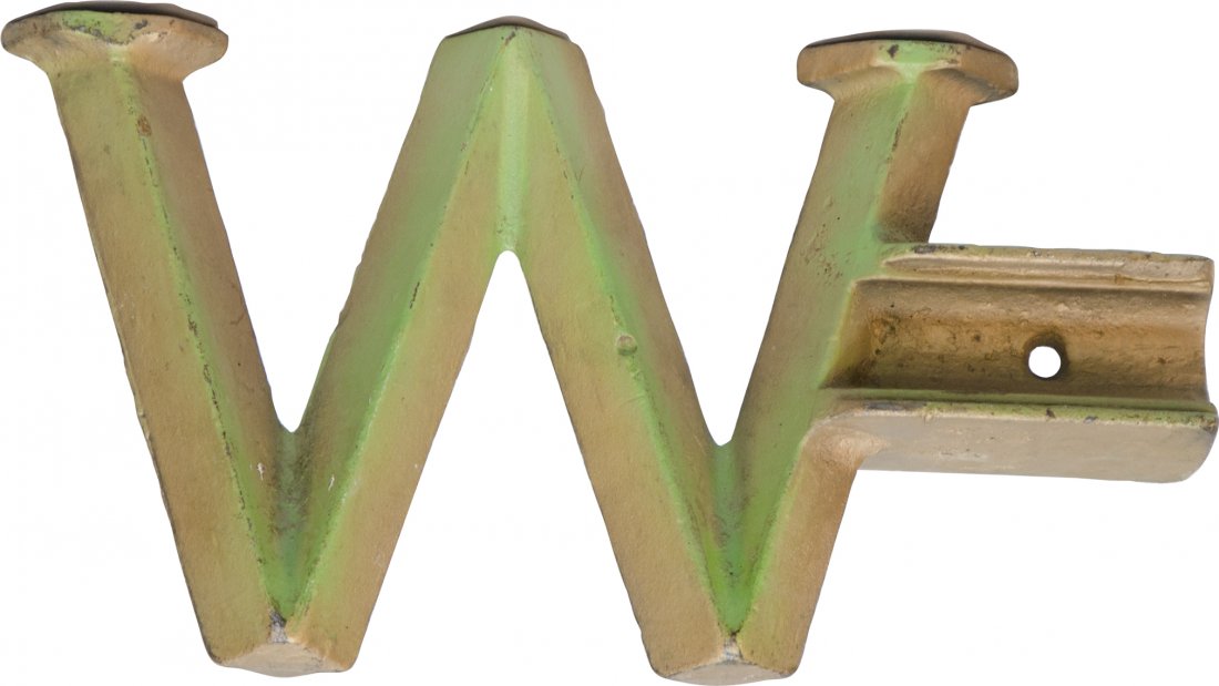 Cast-Iron "W" Green Wind Mill Weight - 17" x 9"h: Cast-Iron "W" Green Wind Mill Weight - 17" x 9"h