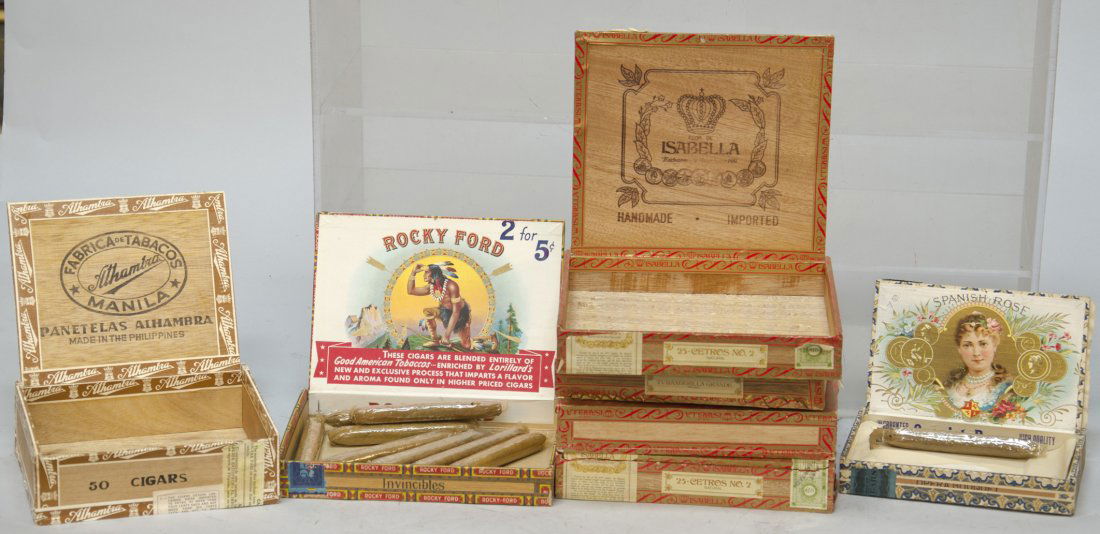 Lot Of 7 Vintage Misc. Cigar Boxes: Lot Of 7 Vintage Misc. Cigar Boxes