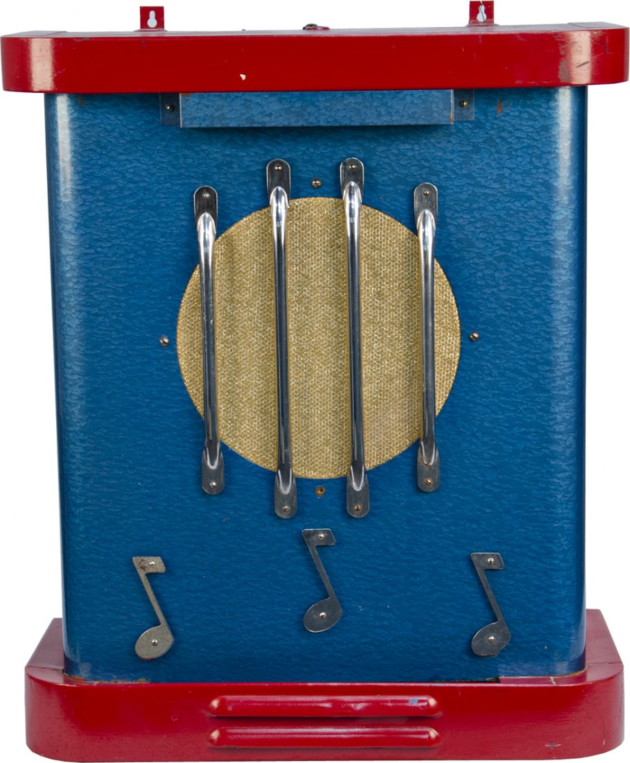 Large Packard Pla-Mor Rose 900 Model Metal Remote : Large Packard Pla-Mor Rose 900 Model Metal Remote Jukebox Speaker, c1947 - 24" x 11" x 28"h