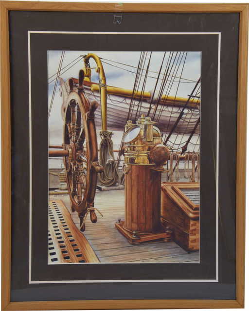 773 Ship S Wheel Art Print By Thomas M Hoyne In Frame