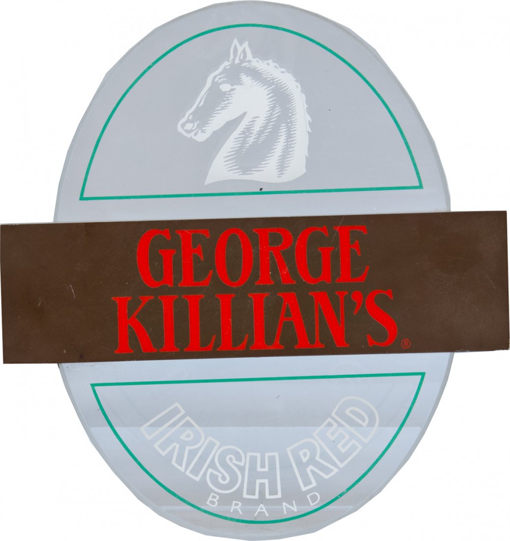 George Killian's Irish Red Brand Beer Light Up Sig: George Killian's Irish Red Brand Beer Light Up Sign, Oval Shape w/ Horse Picture by Adolph Coors Company Golden, CO - 13" x 12"