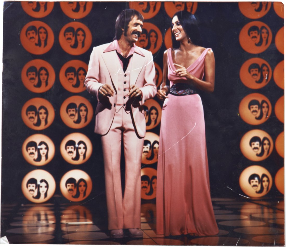 Sonny and Cher 1970s Television Foamboard Print From Ni: Sonny and Cher 1970s Television Foamboard Print From Nickelodeon Studios - 18.5" x 16"