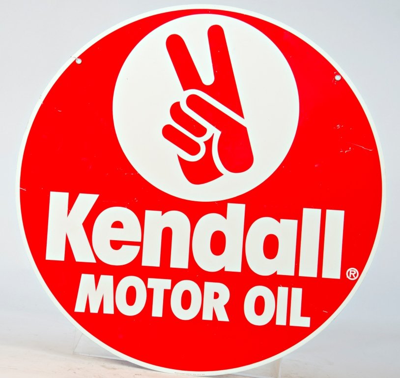 Kendall Motor Oil Round Double Sided Tin Sign
