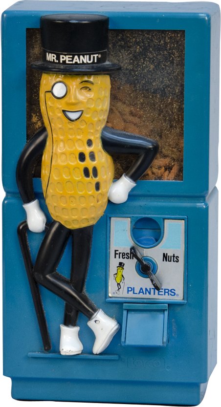 Tarco Plastic Countertop Planters Peanuts Toy Vending M: Tarco Plastic Countertop Toy Planters Peanuts Toy Vending Machine w/ peanuts, featuring Mr. Peanut "Fresh Nuts", The Tarrson Company Chicago Ill.