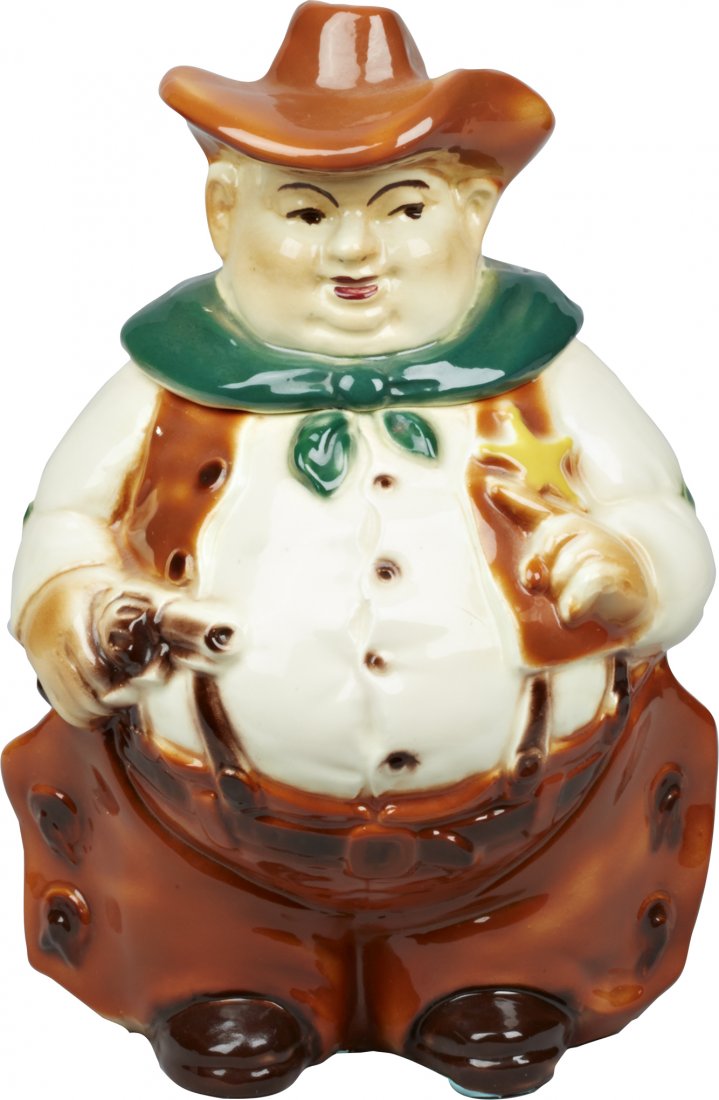 Lane & Co. Sheriff Ceramic Cookie Jar: Lane & Co. Sheriff Ceramic Cookie Jar, marked "1950 Lane & Co. Los Angeles" on bottom. Excellent condition 12" tall Very Rare.