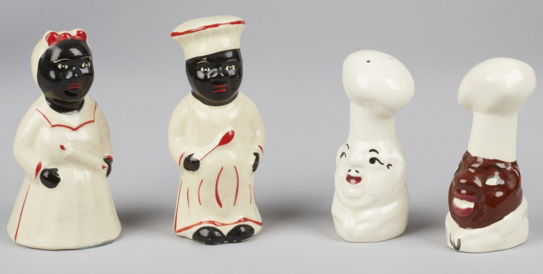 2 Sets of Black Americana Salt & Pepper Shakers:: 2 Sets of Black Americana Salt & Pepper Shakers: 1 - Set of 2 Mammy & Chef & 1 - Set of 2 Black & White Chefs