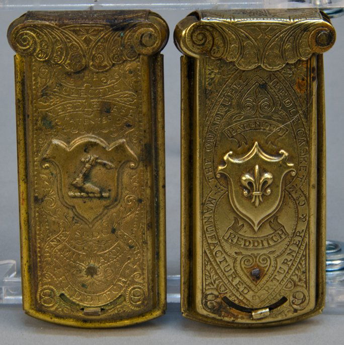 Lot of 2 Needle Cases: Lot of 2 Needle Cases, 1- Antique Henry Reddich & Son Edwardian Eclectic S.G.D.G.Milward Needle Case Casket. 1- Antique Henry Reddich & Son Edwardian Eclectic S.G.D.G.Milward Needle Case Casket