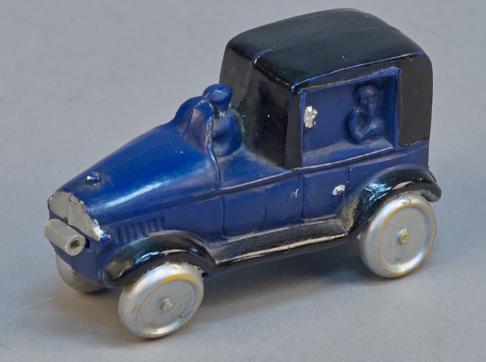 Antique Figural Metal Car Tape Measure, Novelty, Rare