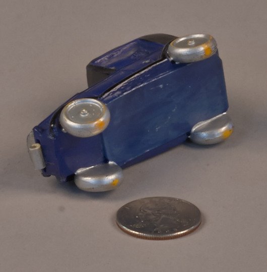 Antique Figural Metal Car Tape Measure, Novelty, Rare - 2