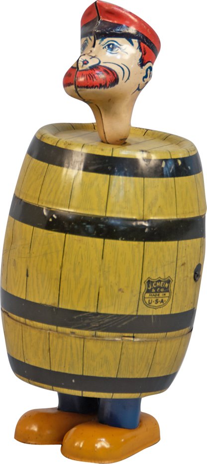 Sailor Barrel Walker: Sailor Barrel Walker J. Chein, c1930's, litho. tin, wind-up - 7"h. In excellent condition, works