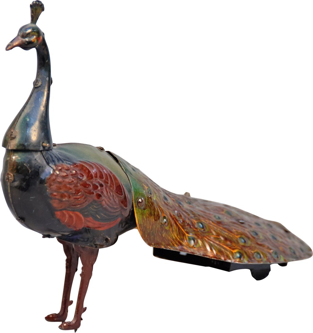 Pao Pao Walking Peacock: Pao Pao Walking Peacock, Hans Eberl, Germany, litho. & stamped tin, wind-up - 9-1/4"l. In excellent condition, works