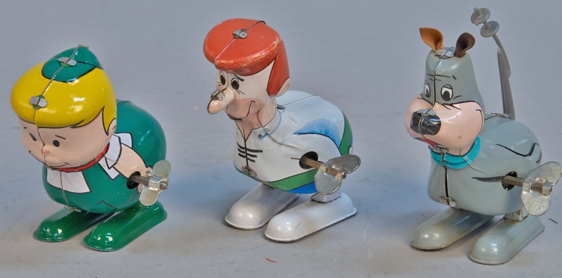 Lot Of 3 - Vintage, Louis Marx, Japan, Jetson Toys: Lot Of 3 - Vintage, Louis Marx, Japan, Jetson Toys, c1960s, litho. tin, wind-up George Jetson, Astro & Elroy, all in excellent condition - 3 _"h. each