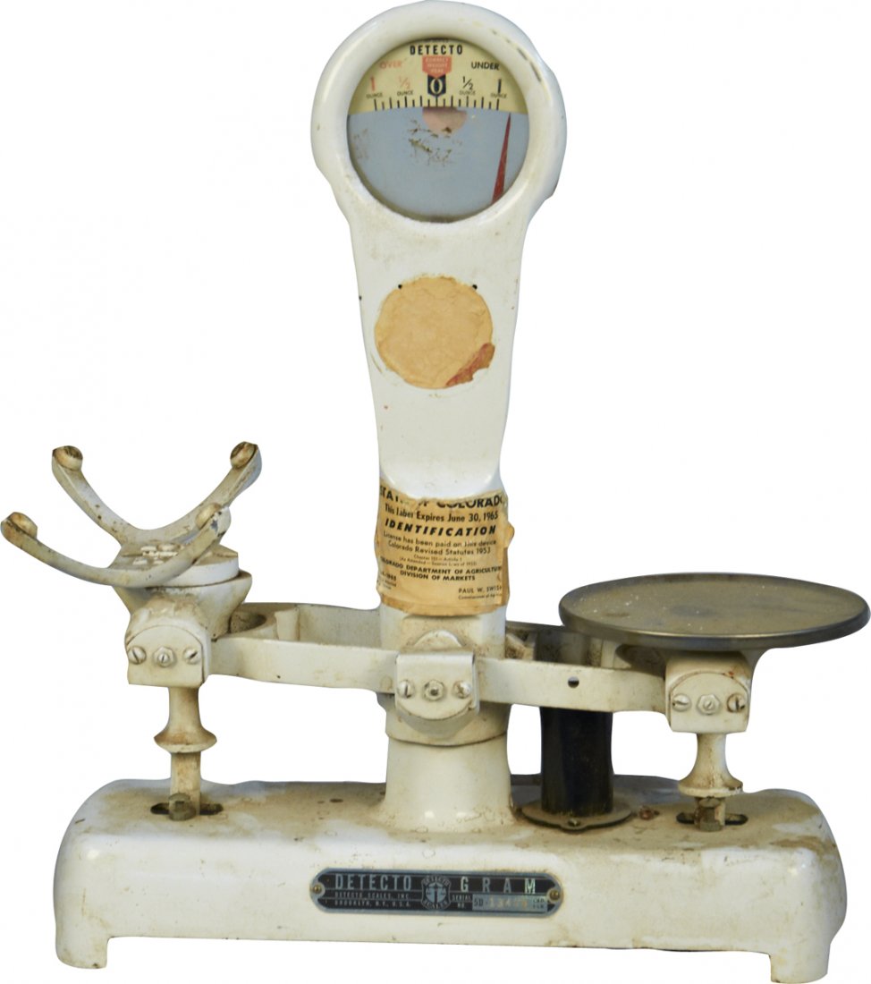 Detecto Gram 3lb White CastIron Balance Scale By Detec