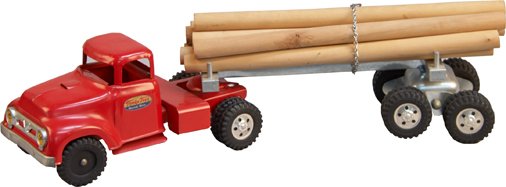 Vintage Tonka Toys Logger Semi c1953: Vintage Tonka Toys Logger Semi c1953 w/ logs & chain - 23"l.