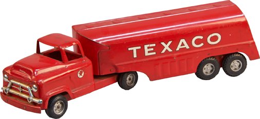 Vintage Buddy "L" Texaco Tanker Tractor & Trailer: Vintage Buddy "L" Texaco Tanker Tractor & Trailer, may have been a promotion sold at Texaco gas/service stations - 25"l.