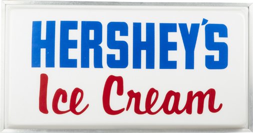 Vintage Hershey's Ice Cream Light-Up Sign: Vintage Hershey's Ice Cream Light-Up Sign - 29" x 15"