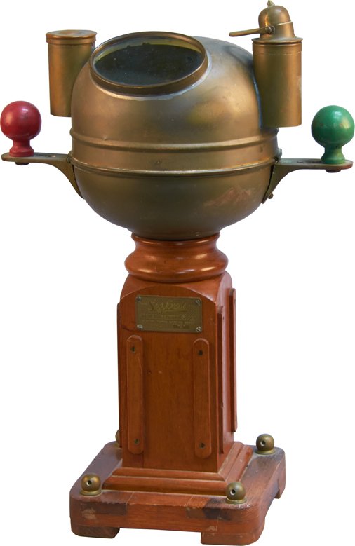 Sestral Henry Browne & Son Salesman Sample Binnacle: Sestral Henry Browne & Son Salesman Sample Ship's Ocean Navigation Compass Binnacle, Station Works Barking Essex Type "A", Very rare - 20"h