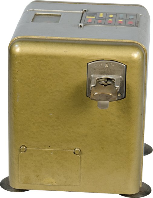 5 Cent Mills Novelty Vest Pocket Slot Machine: 5 Cent Mills Novelty Vest Pocket Slot Machine c1938 w/ key